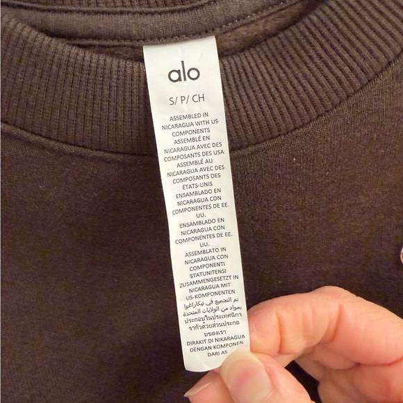 Alo yoga brown sweatshirt like new worn twice cotton blend women sz S small - Picture 3 of 8